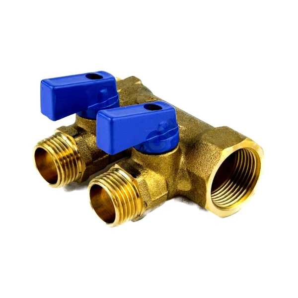 Коллектор лат шар/к син 3/4" м/р 4в 1/2" н/р 35мм Aquasfera 9025-03