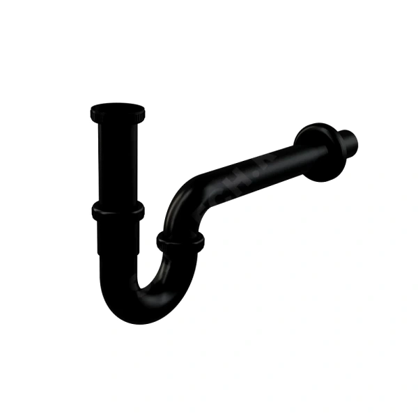 Сифон умыв труб б/вып 1 1/4"x32 лат пр/тр 32 чер мат Alca A4320BLACK