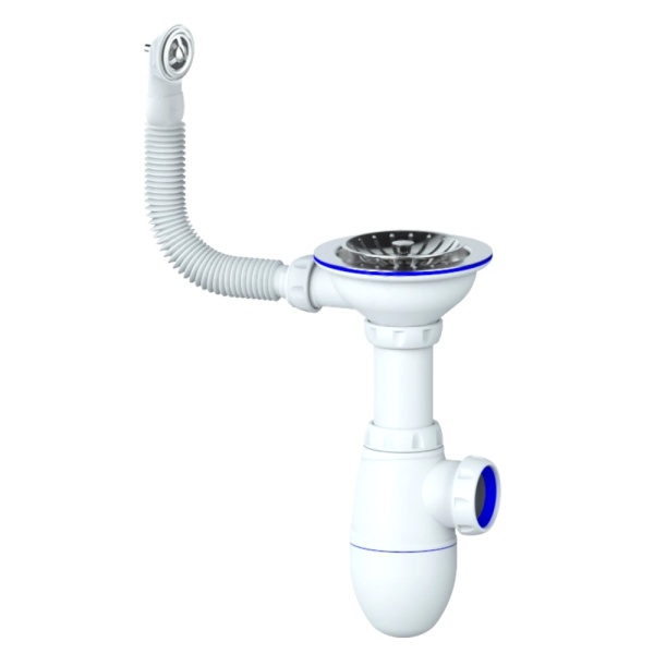Сифон мойки бут г/пер 3 1/2"x40 нерж/сетка Unicorn B411P