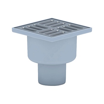 Трап нерег верт/вып сух/затв Дн50 нерж/реш 100х100 АНИ Пласт TQ5202