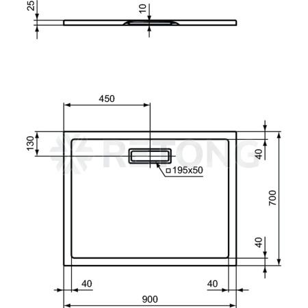 Поддон акр ULTRAFLAT 90х70 прямоуг Ideal Standard T447401