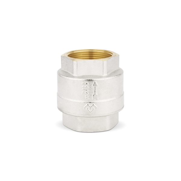 Обратный клапан Varmega VM04905, 1 1/2" ВР, с седлом из нейлона, никелированный