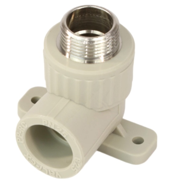 Угольник PP-R сер комб Дн25х3/4" НР с креплением VALFEX 10121125Г