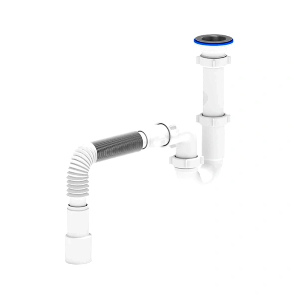 Сифон умыв/мойка труб 1 1/2"x40 гофр 40х40/50 нерж/сетка АНИ Пласт D0115