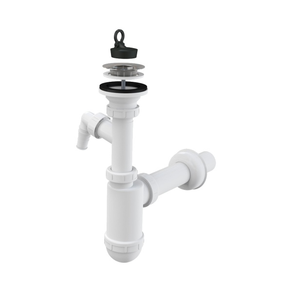 Сифон умыв бут лит/вып 1 1/4"x40 пр/тр 40 отв нерж/сетка Alca A41P