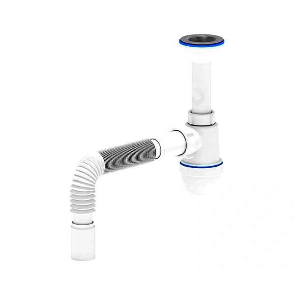 Сифон умыв/мойка бут лит/вып 1 1/2"x40 гофр 40х40 нерж/сетка АНИ Пласт C0505