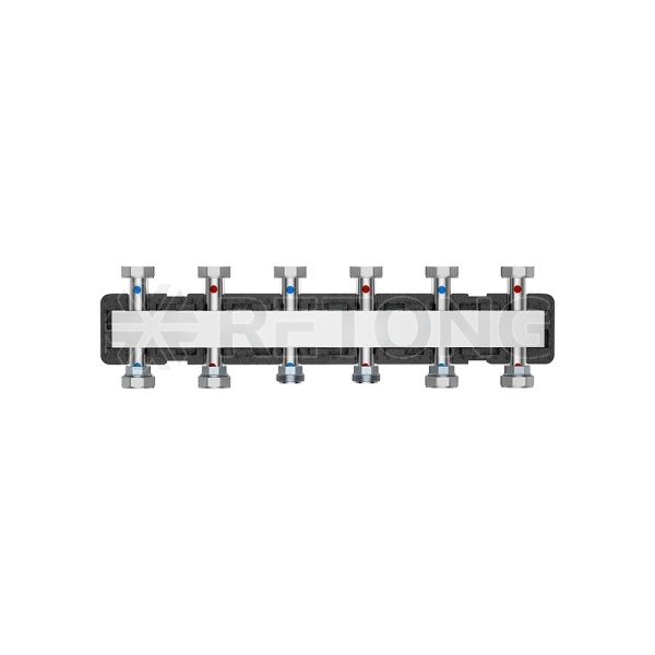 Распределительный коллектор Varmega V-Flow до 5 контуров, нержавеющая сталь, с термоизоляцией