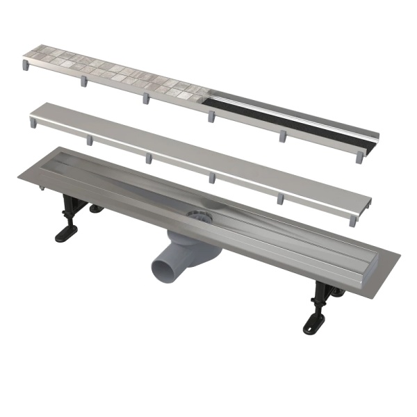 Лоток душев гор/вып комб/з Дн50 850х71 нж/реш 2стор Alca APZ13-DOUBLE9-850