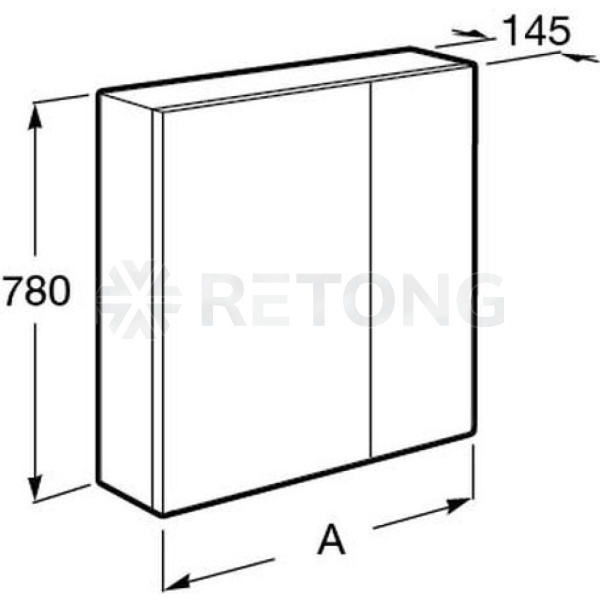 Шкаф зеркал Ronda 70 бел глян/антрац Roca ZRU9302969