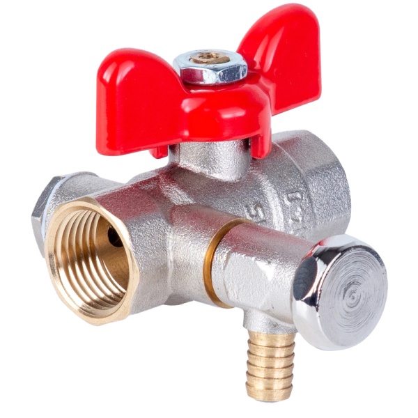 Кран шар лат спуск Ду15 Ру40 м/м полн рыч РОС