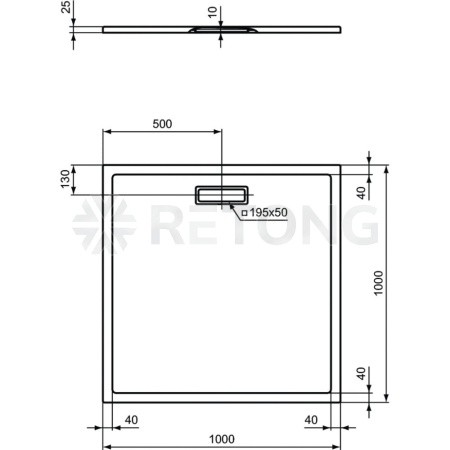 Поддон акр ULTRAFLAT 100х100 квадр Ideal Standard T448801