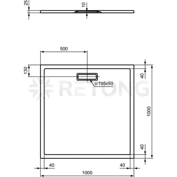 Поддон акр ULTRAFLAT 100х100 квадр Ideal Standard T448801