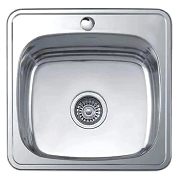 Мойка нерж врезн Глянцевая 380х380 0,8мм в/к сиф 3 1/2 Ledeme L93838