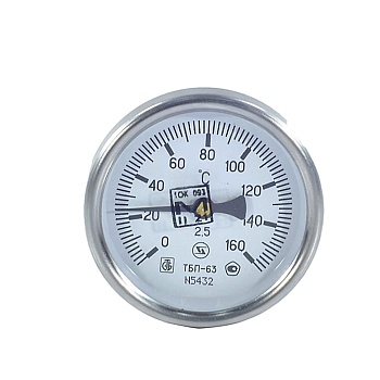 Термометр биметалл ТБП-Т 160С Дк63 L=100 G1/2" осев ЗТП Минск