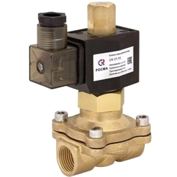 Клапан эл/магн лат НО СК-21 Ду25 Ру7 м/м кат 220В прям Росма 00000012958