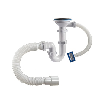 Сифон мойки труб г/пер 3 1/2"x40 гофр 40х40/50 нерж/сетка Орио S-41079