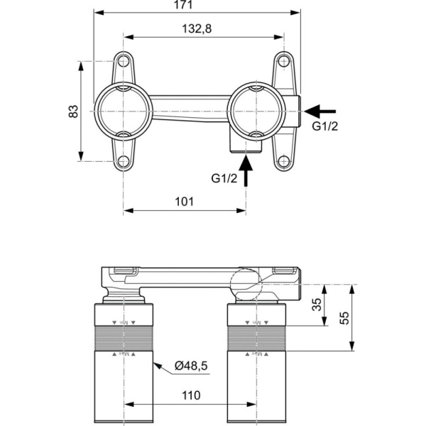 Встраиваемая часть/смес скрыт/м Ideal Standard A5948NU