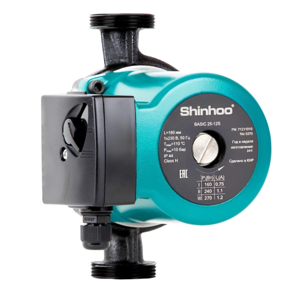 Насос циркул BASIC 25-12S PN10 230В в/к Shinhoo 71211010