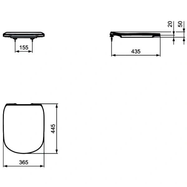 Сиденье д/унит TESI дюр микр черн Ideal Standard T3527V3