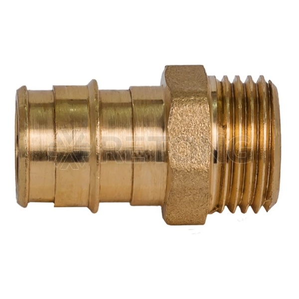 Муфта PE-X лат радиал Дн16х3/4" НР РОС .
