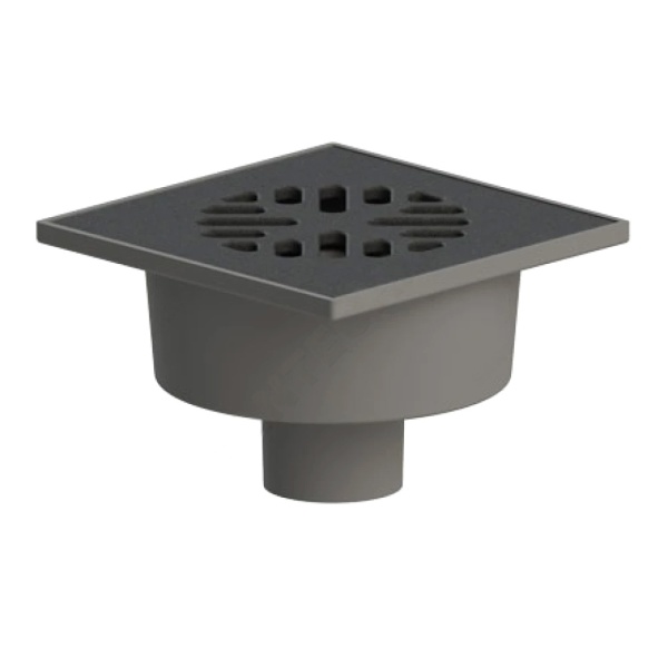 Трап нерег верт/вып 3/затв Дн50 чуг/реш 150х150 Татполимер ТП-102P