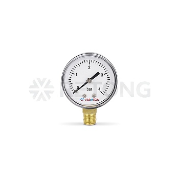 Манометр радиальный Varmega VMMT10-500402, диаметр 50 мм, 4 бар, 1/4"