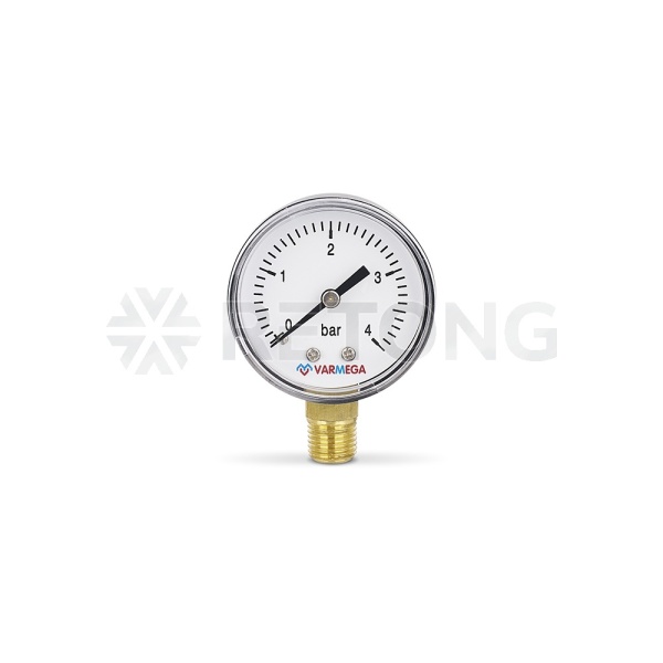 Манометр радиальный Varmega VMMT10-500402, диаметр 50 мм, 4 бар, 1/4"