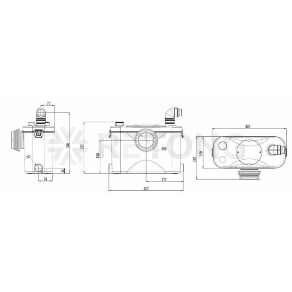 Установка канализационная SANIVORT 405 М(8м) 230В цент Unipump 30924