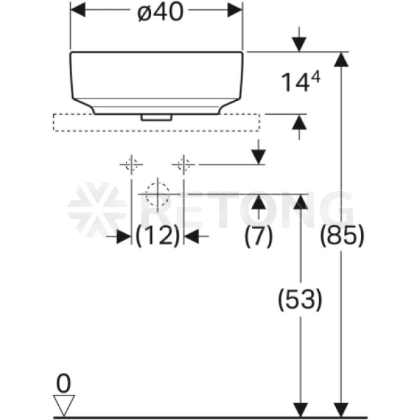 Умывальник меб VariForm 40 б/отв в/к Geberit 500.768.01.2