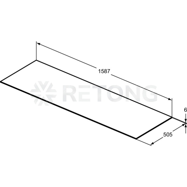 Столешница д/умыв CONCA б/выреза мрамор Ideal Standard T4202DH
