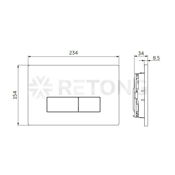 Кнопка д/инст пласт пневм хр гл OLEAS P2 Ideal Standard R0119AA