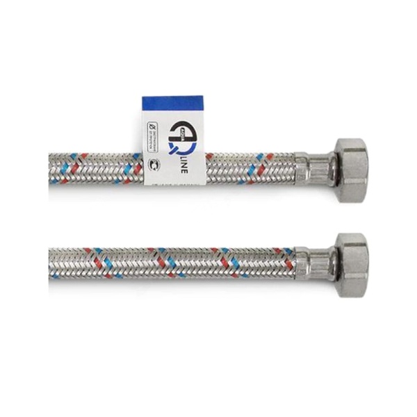 Подводка гибкая д/воды нерж Н1/2"-Н1/2" 1.5м лат/г AQUALINE 01420