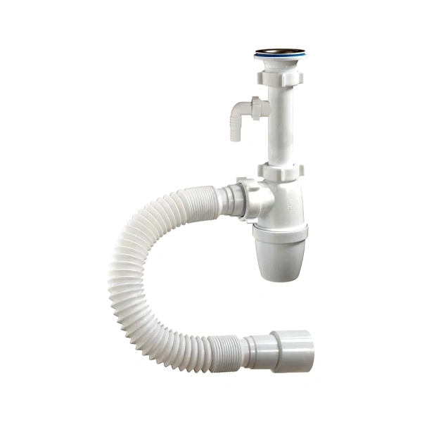 Сифон умыв бут 1 1/4"x40 гофр 40х40/50 отв нерж/сетка Орио А-32079