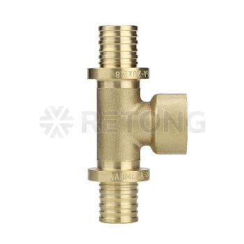 Тройник с внутренней резьбой Varmega Slide-fit VM51111, 16х1/2", латунный, аксиальный