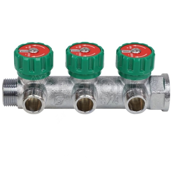 Коллектор лат клап рег 3/4" м/р 3в 1/2" ПУ н/р 45мм M110 SantechSystems