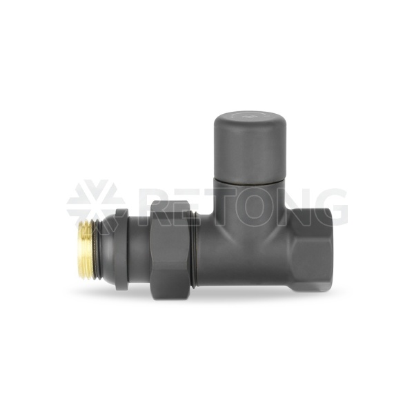 Радиаторный клапан ручной регулировки Varmega VMDV02-210404, 1/2" ВР-НР, прямой, черный