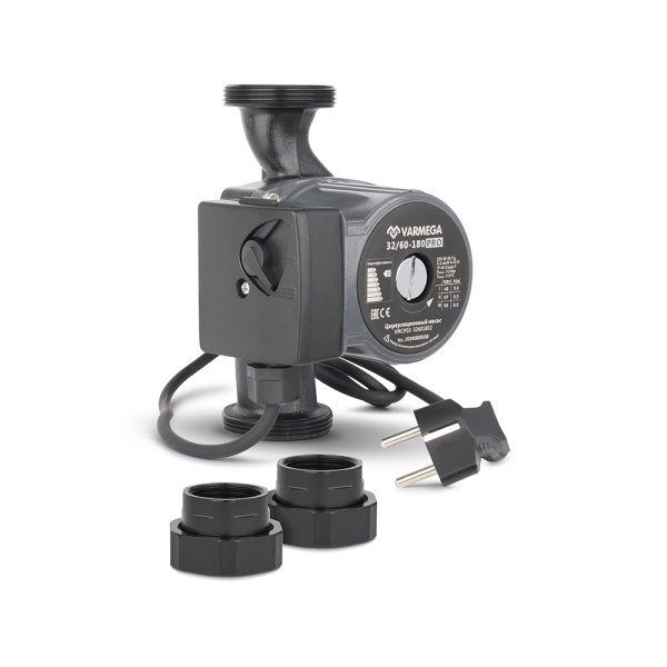 Насос циркуляционный Varmega VMCP02 PRO 32/60 180, VMCP02-32601802, с гайками