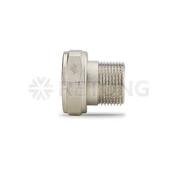 Соединитель Varmega переходной с НГ ВР-НР 1 1/4" x 1", с плоским уплотнением, никелированный