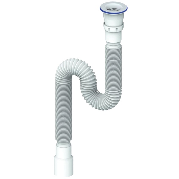 Сифон умыв гофр 1 1/2"x40/50 L=370-1200мм пласт/сетка Unicorn D230P