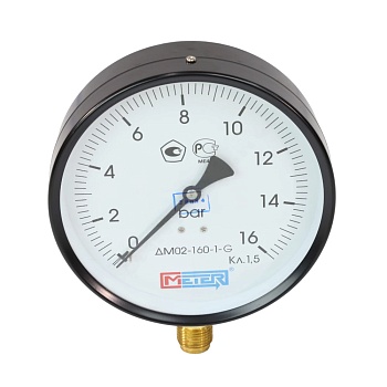 Манометр рад ДМ02-160 0-1,6МПа(0-16бар)Дк160 G1/2" Метер