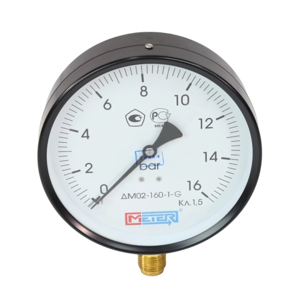 Манометр рад ДМ02-160 0-1,6МПа(0-16бар)Дк160 G1/2" Метер
