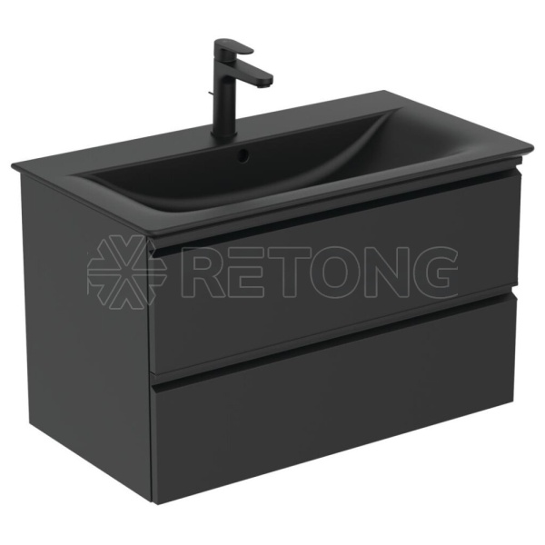Тумба TESI п/умыв 80 черн мат Ideal Standard T0051ZT