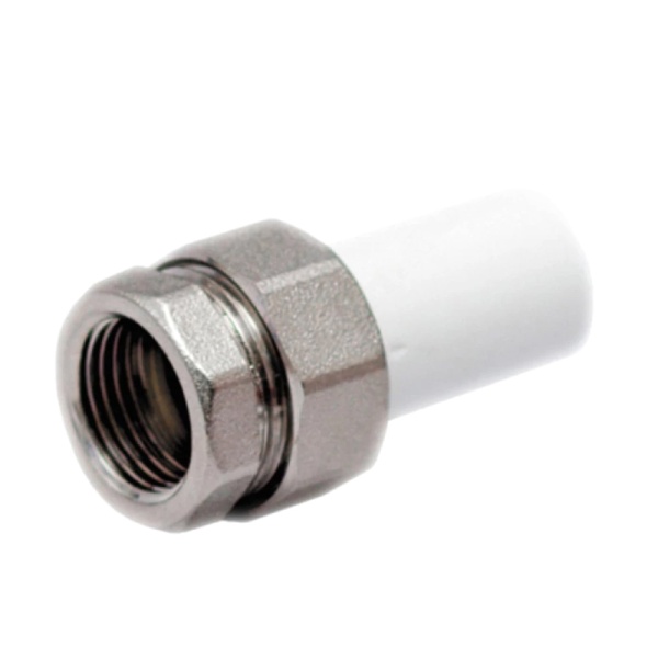 Муфта тр PP-R бел комб разъем Дн32х3/4" Ру25 нр пайка/вн/р VALFEX 10157220