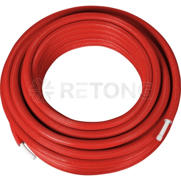Труба PE-Xa/EVOH изол 6мм крас Дн25х3,5 Ру10 Т95C 50м РОС