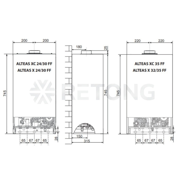 Котел газ наст 2/конт 25.8кВт ALTEAS XC 24 FF Ariston 3301670