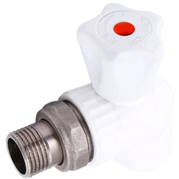 Кран шаровой PP-R бел Дн25х3/4" НР угл д/рад VALFEX 10148025