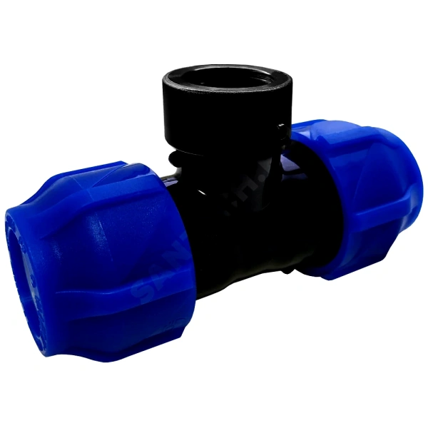 Тройник компресс ПЭ Дн63х1 1/4"х63 ВР Ру16 VALFEX 1210016311463