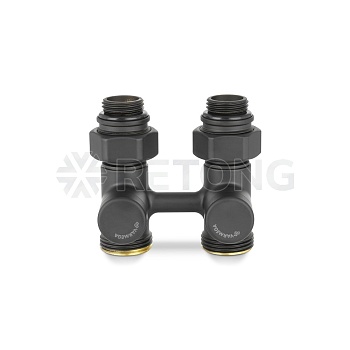 Узел нижнего подключения Varmega VMDV21-200415, 1/2"х3/4"EK НР, прямой, черный