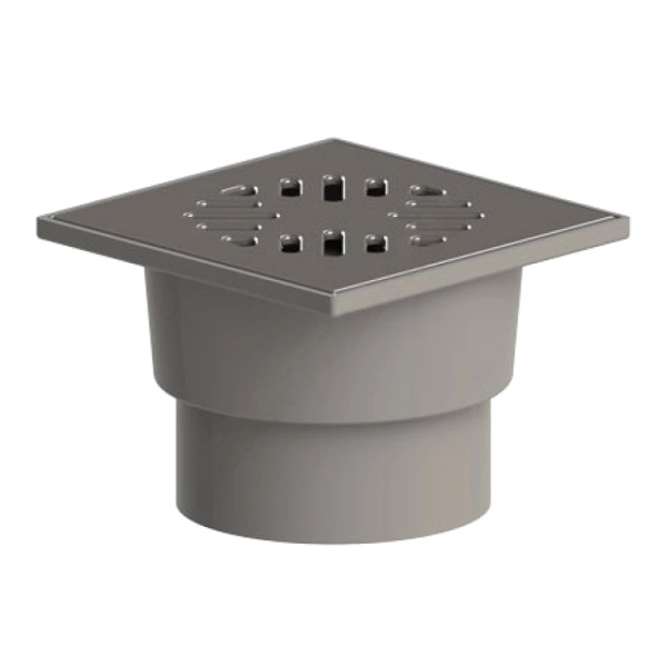 Трап нерег верт/вып сух/затв Дн110 нерж/реш 150х150 Татполимер 104.110-150VSMs