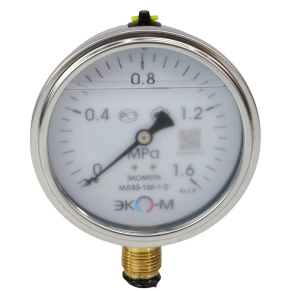 Манометр рад гидр МД93 0-1,0МПаДк100 G1/2" глиц нерж ЭКОМЕРА